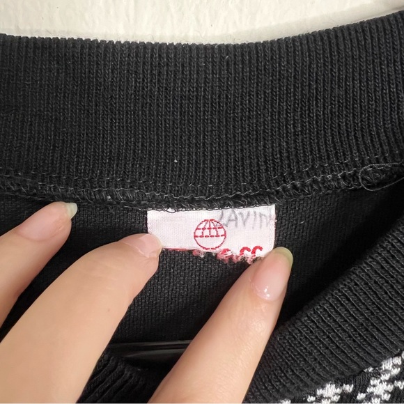 Vintage Houndstooth Contrast Sweatshirt - Picture 6 of 7